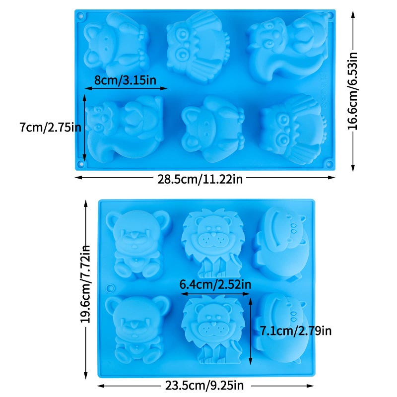 Beasea Animal Soap Molds, 2 Pack Large 3D Silicone Mat Chocolate Cake Candy Cookie Baking Making Clay Ice DIY Hard Resin Gummy Cube Tray Set Decoration Handmade Craft Bear Shape - Image 5